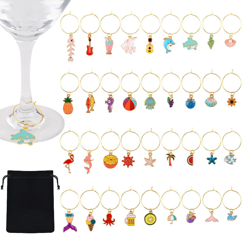 Seaside Wine Glass Charms