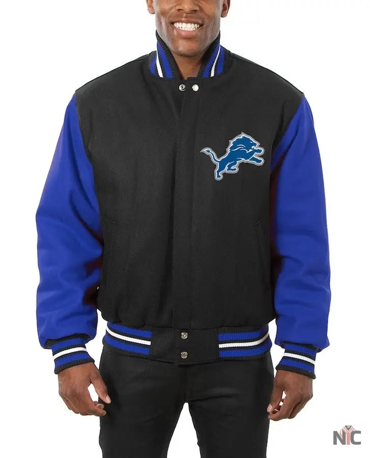 JH Design Detroit Lions Wool Varsity Jacket