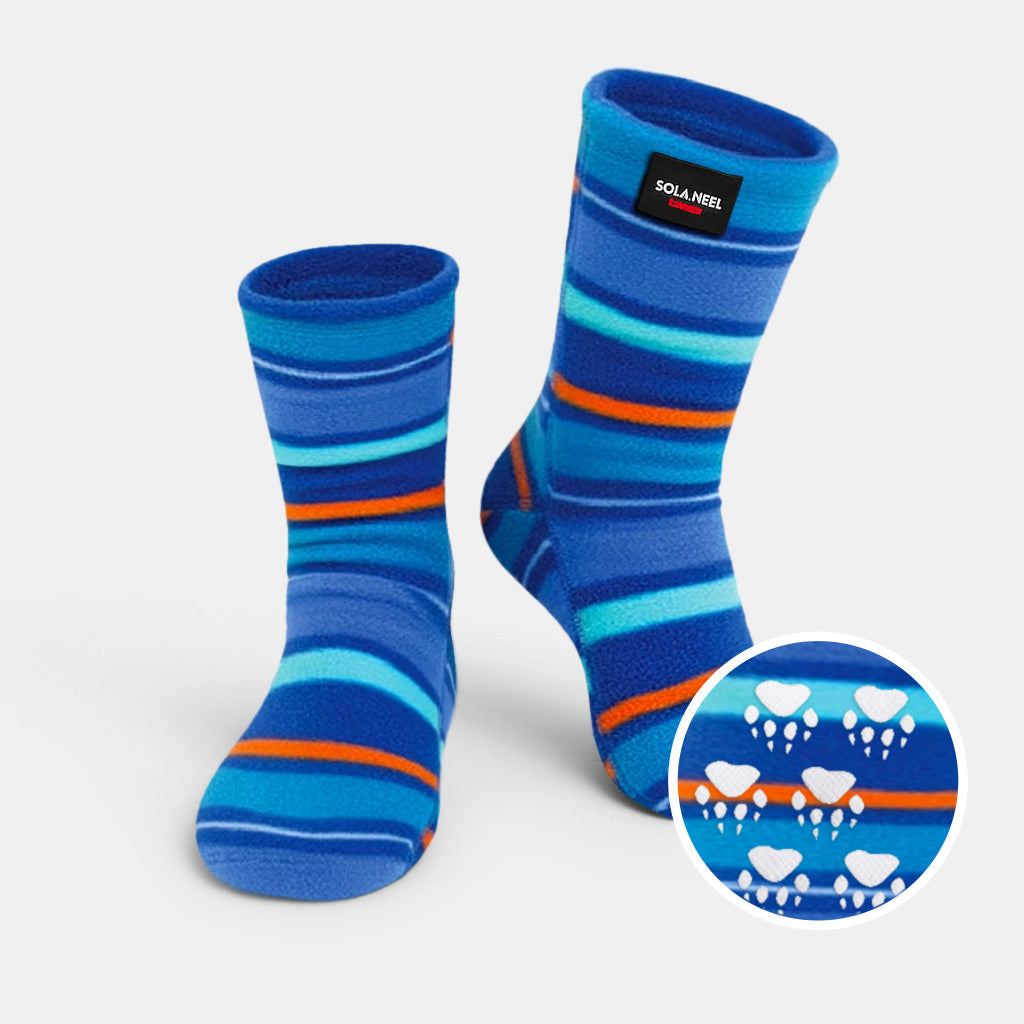 Kids&amp;#39; Nonskid Fleece Socks - Jazz Stripes