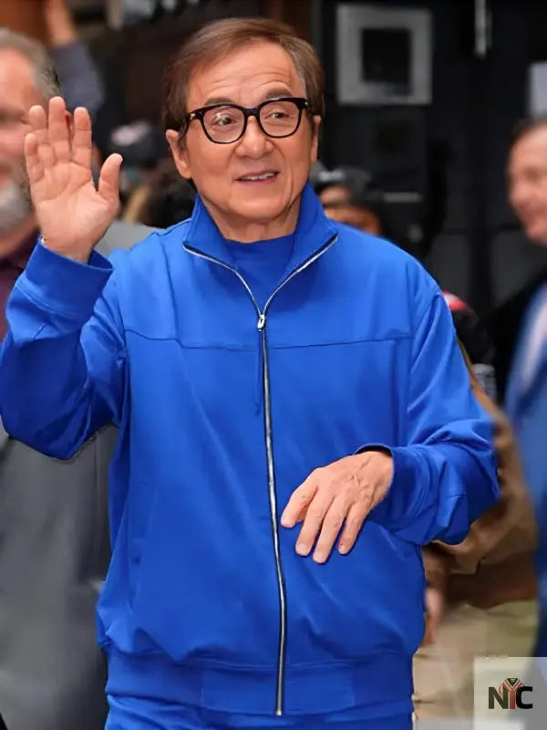 Jackie Chan NYC 2025 Blue Jacket