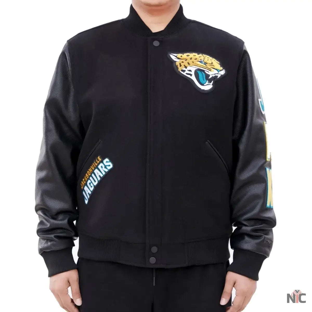 Jacksonville Jaguars Classic Rib Wool and Leather Jacket