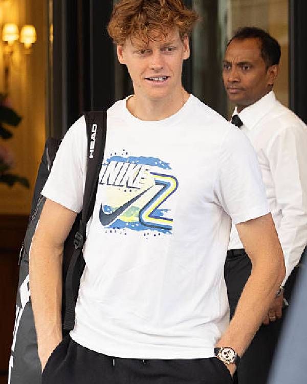 Jannik Sinner White Graphic T-Shirt