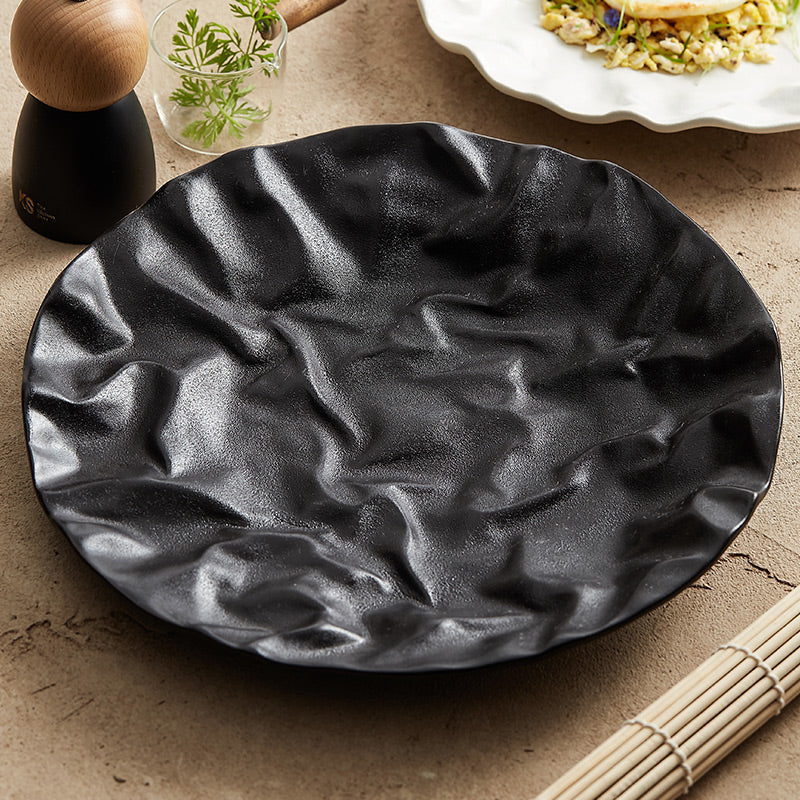 Japanese-Inspired Ripple Deep Ceramic Dish | 3CARATS