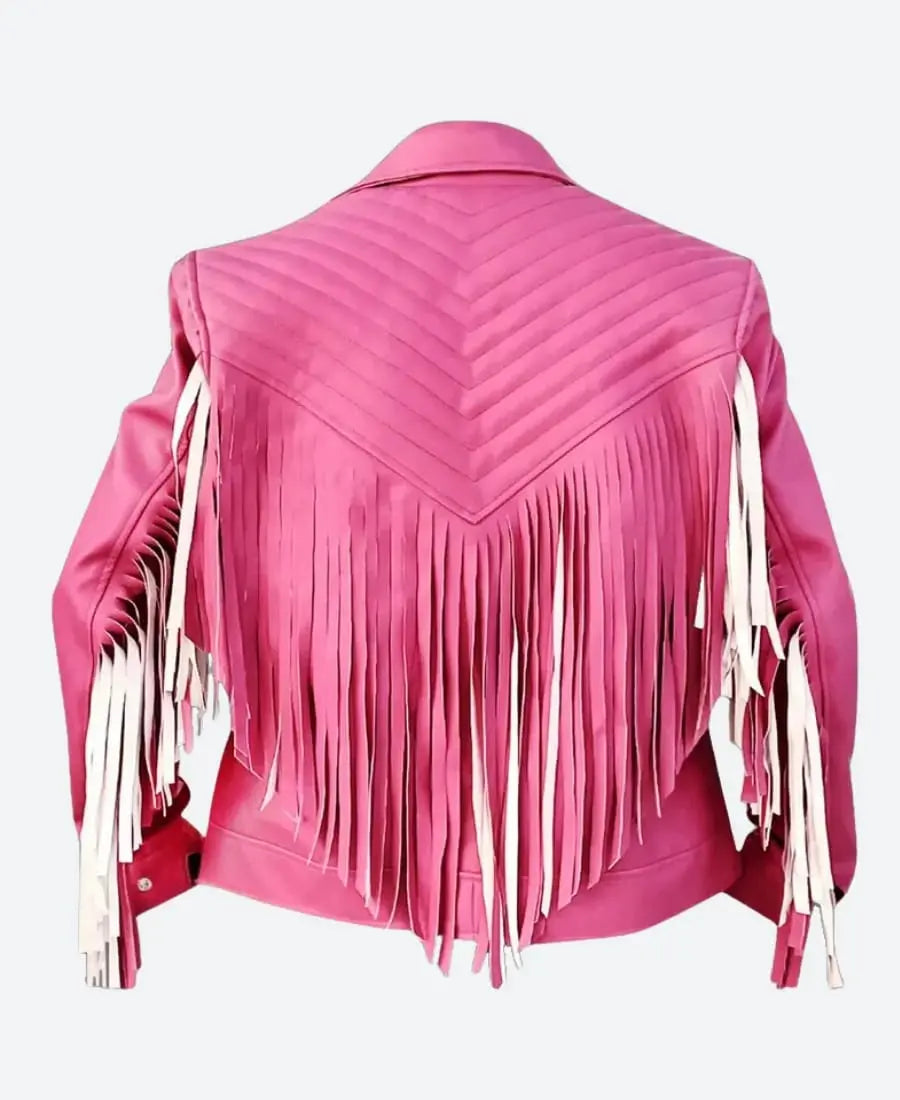 Jason Momoa A Minecraft Pink Fringed Jacket