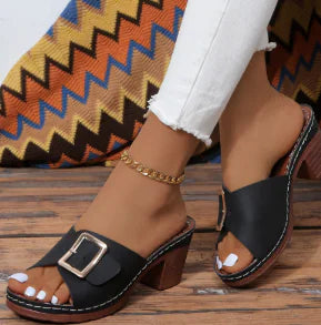 Style Loft Collection Dublin Buckle Block Heel Sandals