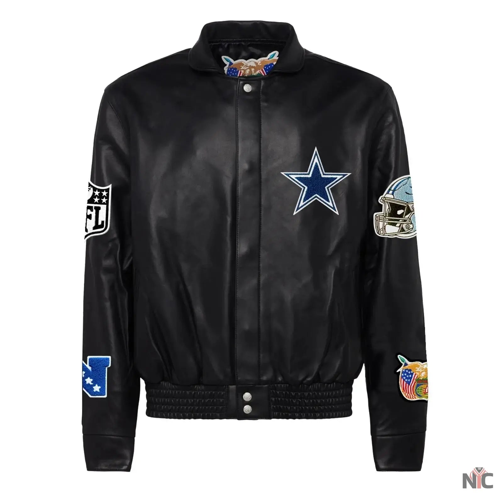 Jeff Hamilton Dallas Cowboys Full Black Leather Jacket