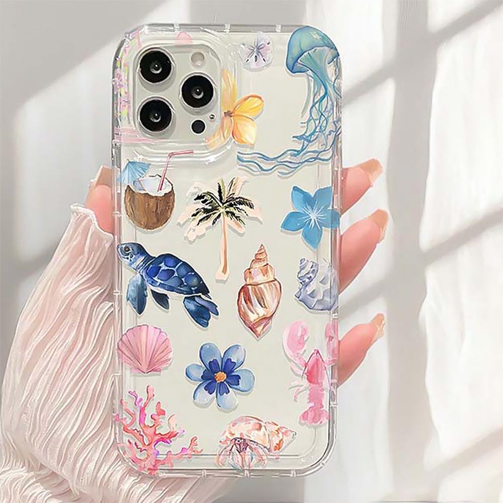 Jellyfish &amp;amp; Sea Turtle Ocean Clear Phone Case | ZAKAPOP