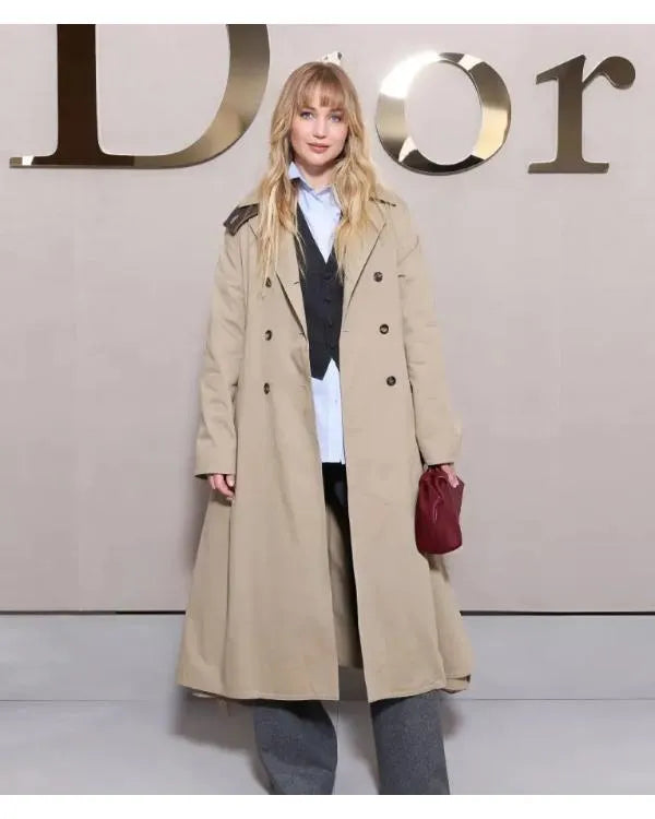 Jennifer Lawrence Paris Fashion Week 2025 Long Coat