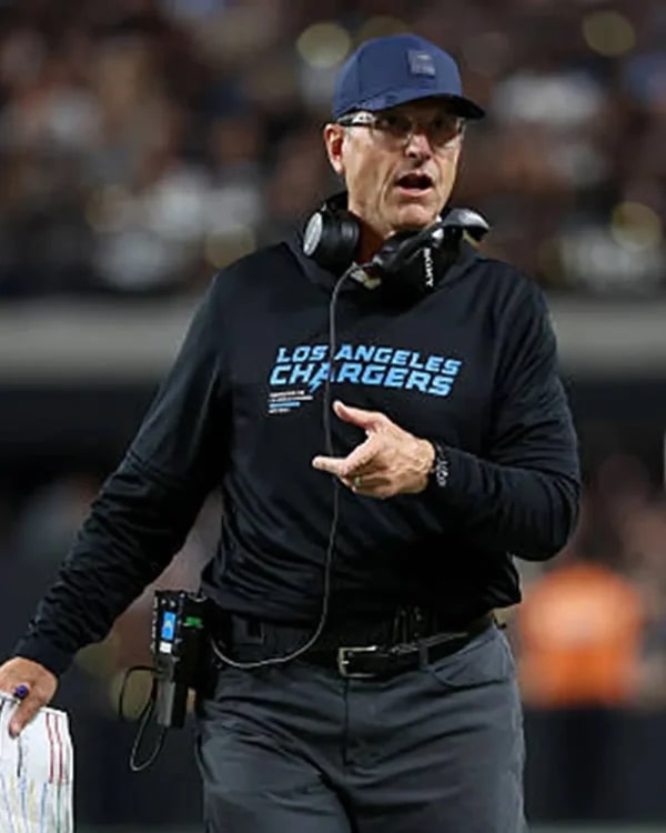 Jim Harbaugh Chargers Sideline Long Sleeve Hoodie Shirt