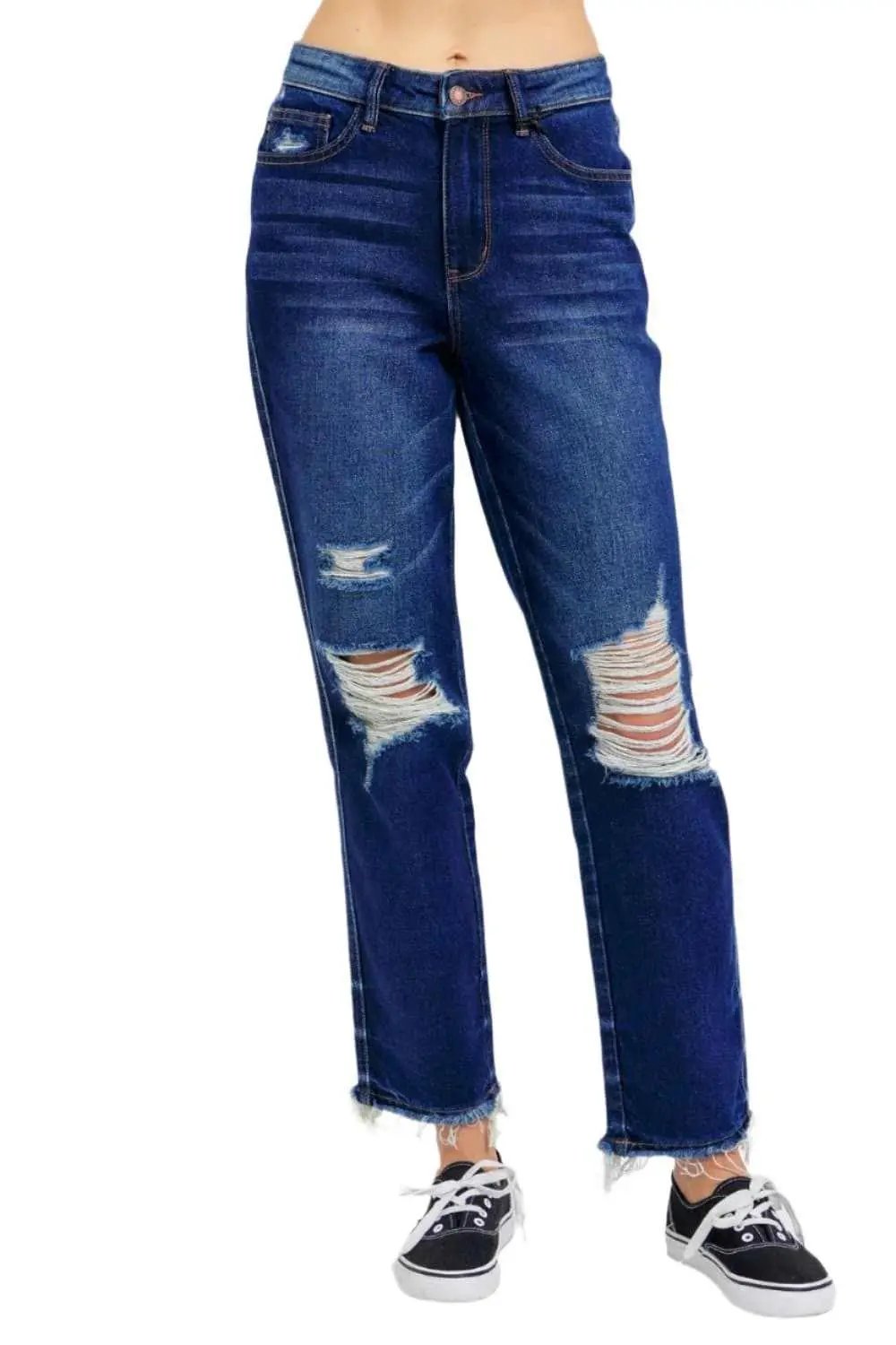 Trendsi Judy Blue Jeans Women&amp;#39;s High Waist Straight Leg Everyday Denim Comfort Stretch