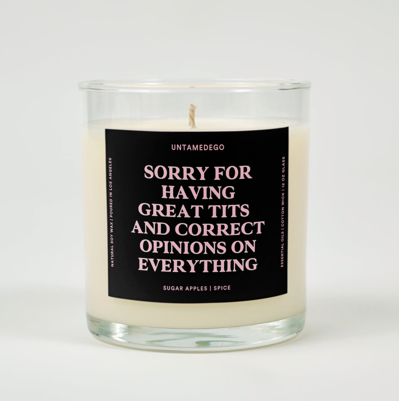 Sorry For Having Great Tits And Correct Opinions On Everything Glass Candle