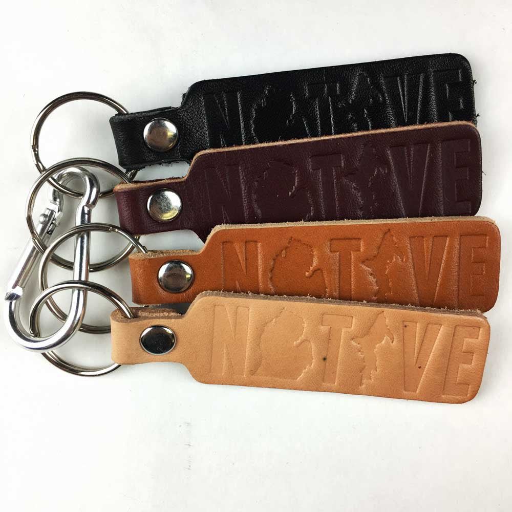 Keychain - Michigan NATIVE leather
