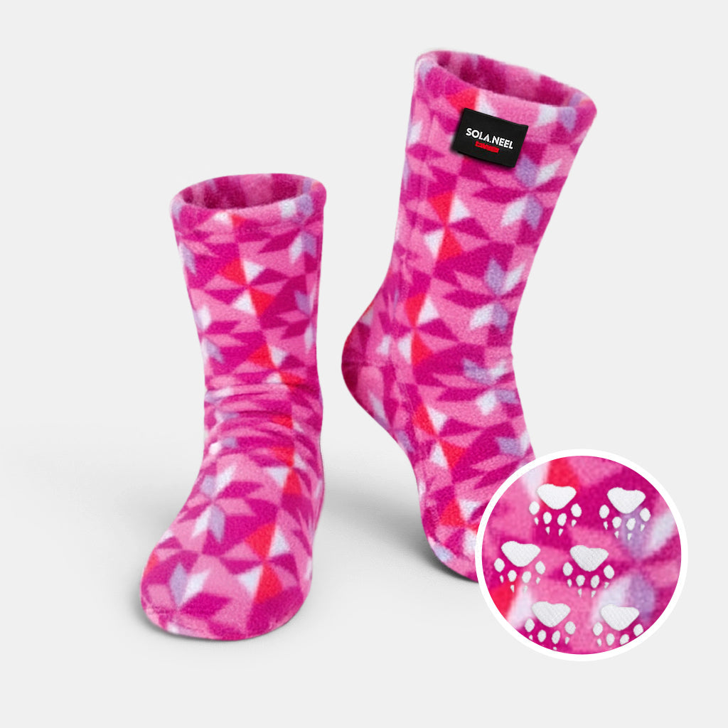 Kids&amp;#39; Nonskid Fleece Socks - Kaleidoscope