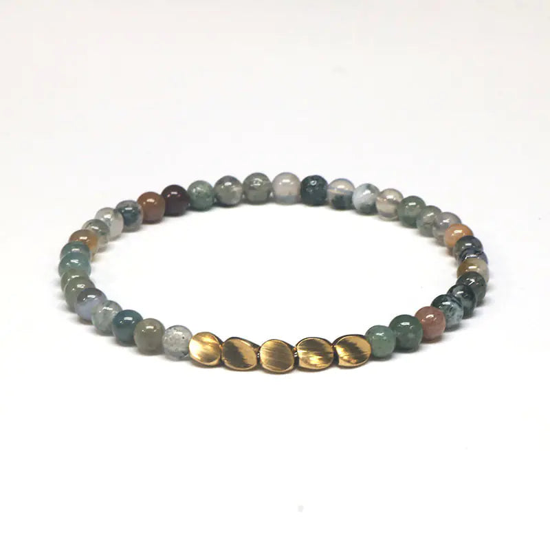Stylel Loft Collection Natural Agate & Bronze Beaded Bracelet