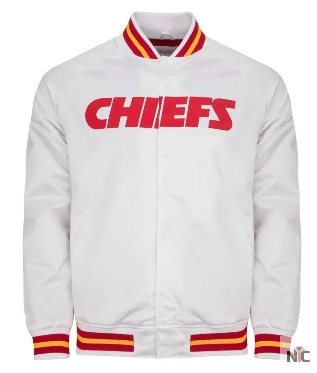 Kansas City Chiefs Heavyweight White Satin Jacket