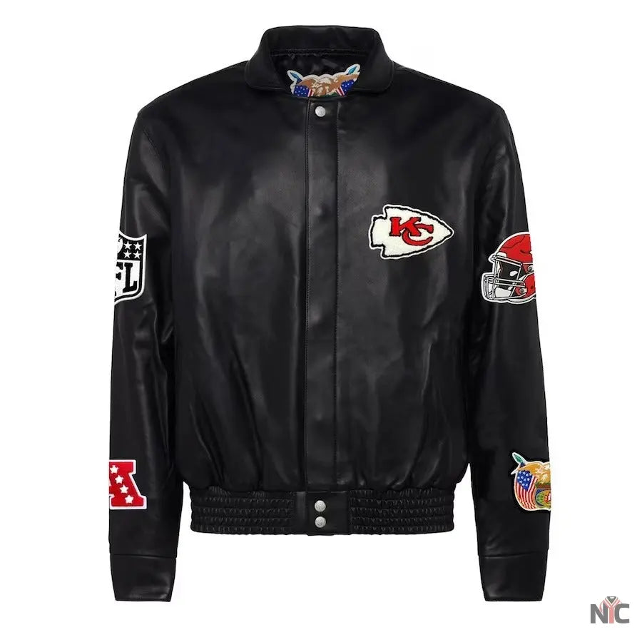 Kansas City Chiefs Jeff Hamilton Black Leather Jacket