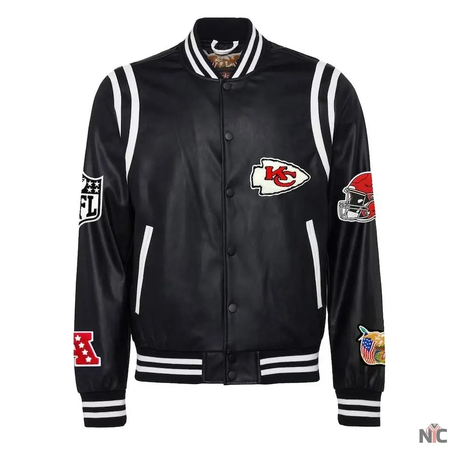 Kansas City Chiefs Jeff Hamilton Black Vegan Leather Jacket