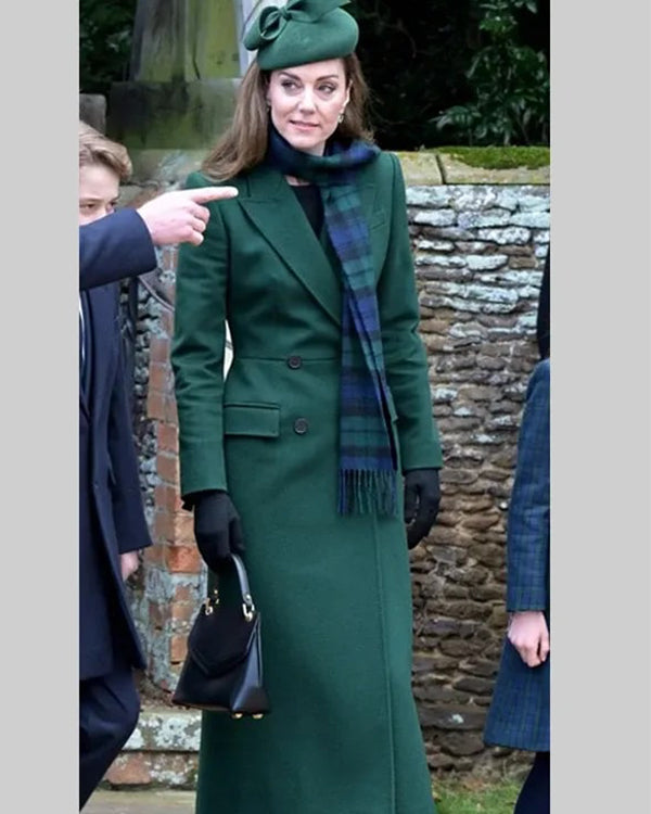 Kate Middleton Green Long Coat