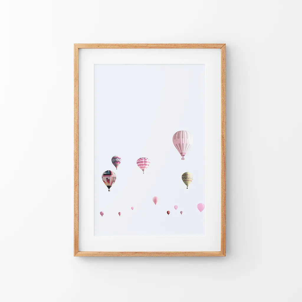 Pink Air Balloons Print. Kid&amp;#39;s Room Wall Art