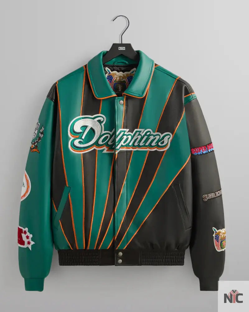 Kith &amp;amp; Jeff Hamilton for the NFL: Dolphins Leather Varsity Jacket