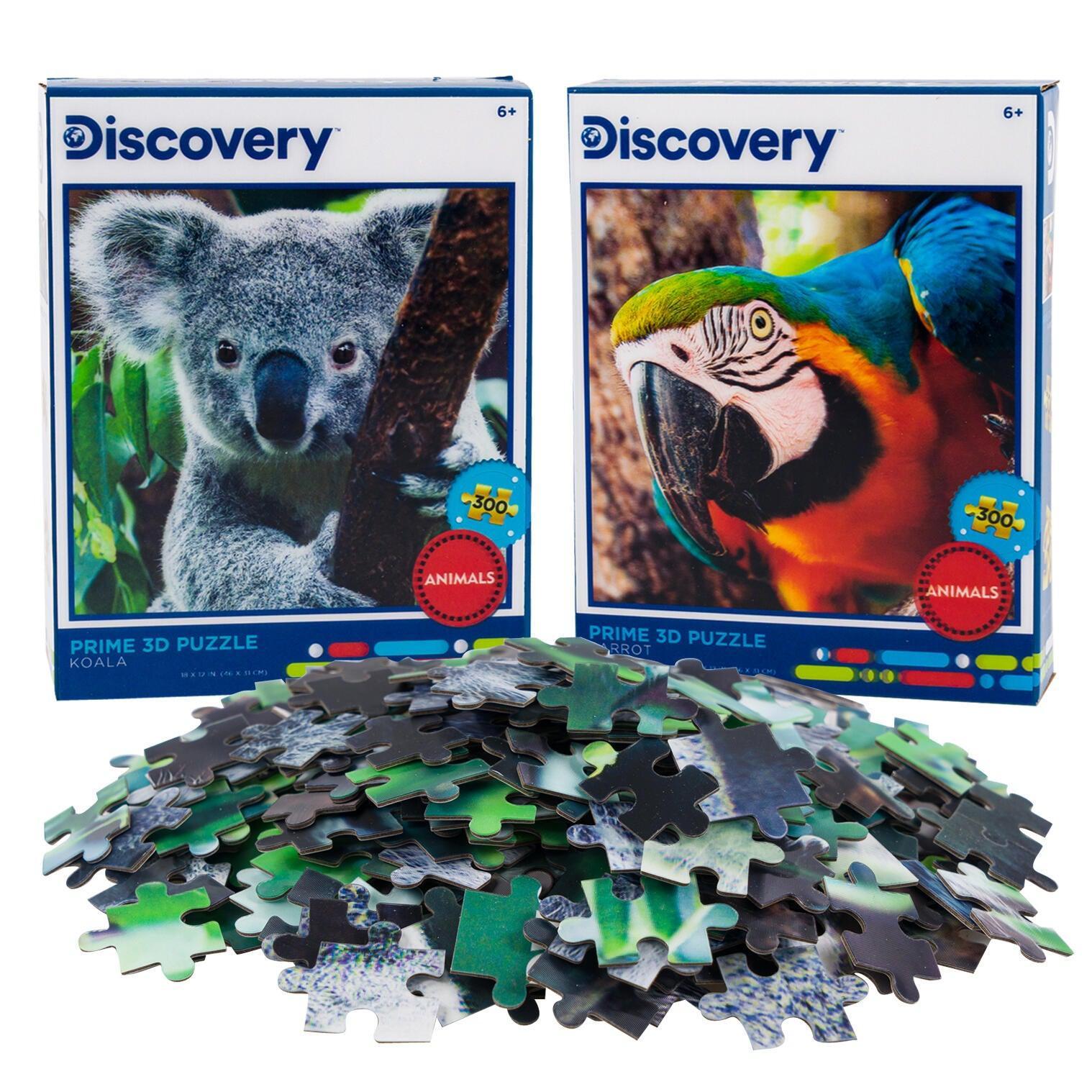 Koala &amp;amp; Parrot Set of 2 300 Piece Lenticular Jigsaw Puzzles Prime 3D