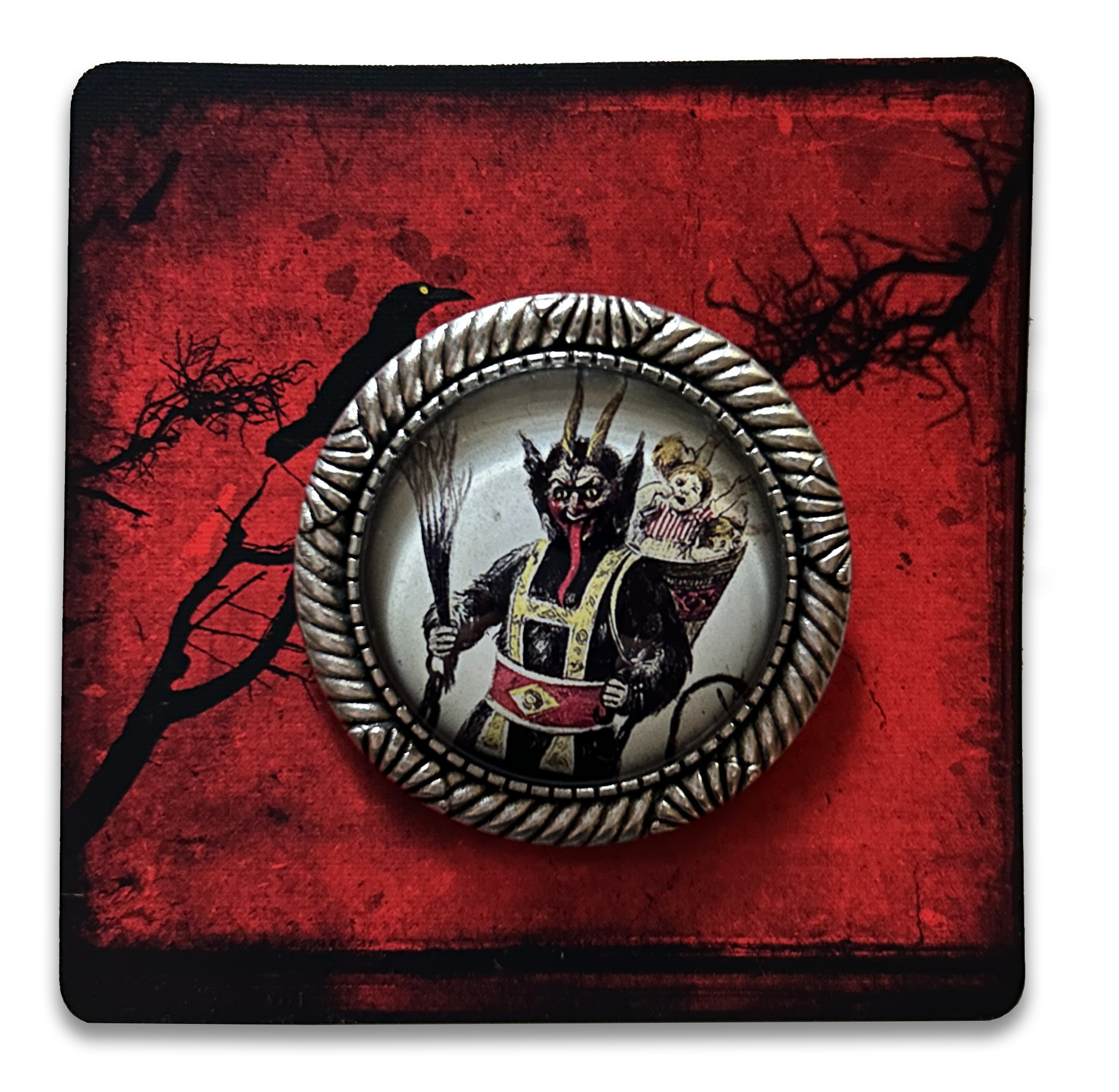 Vintage Cameo Style Krampus Brooch