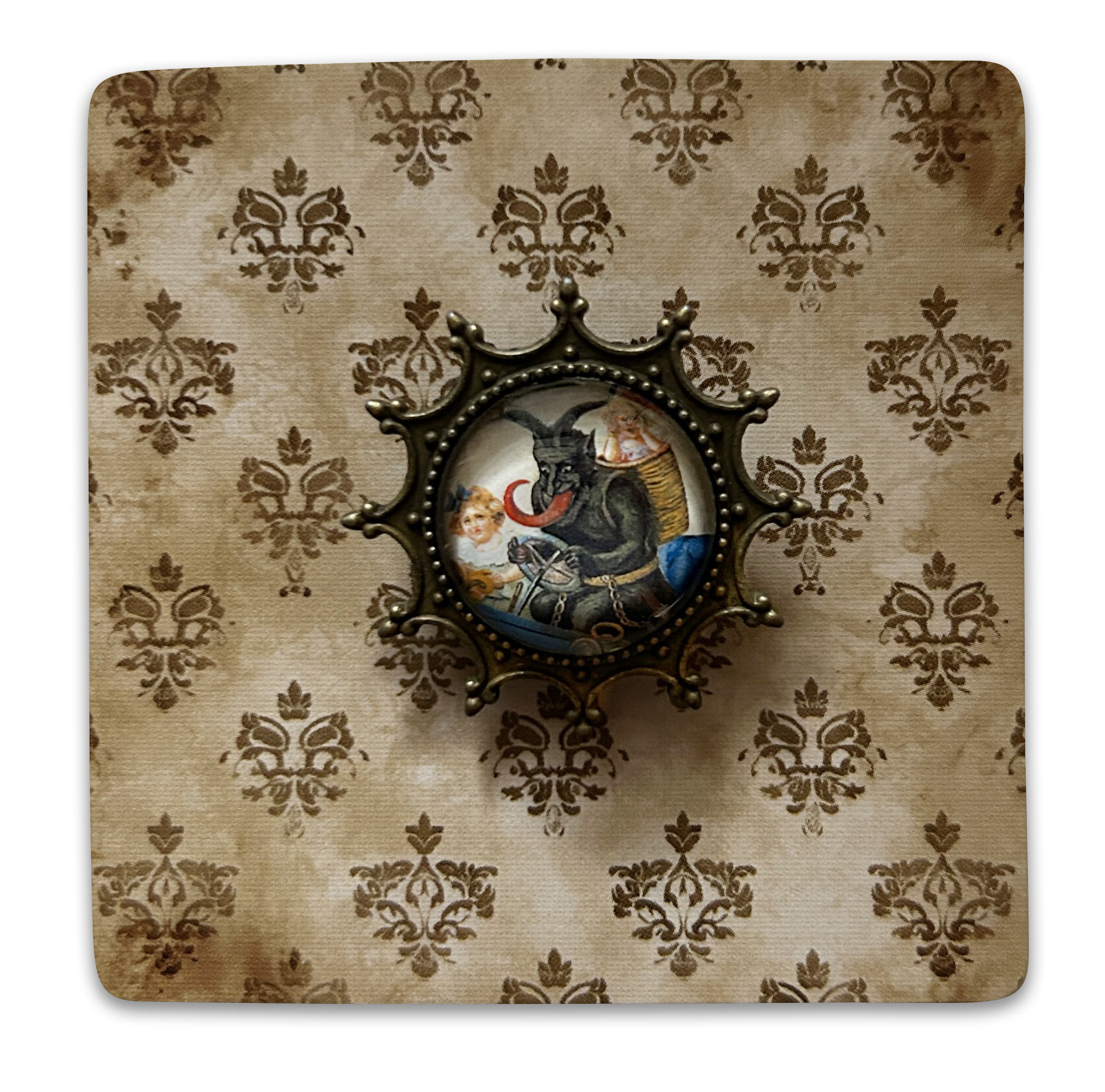 Vintage Cameo Style Krampus Brooch