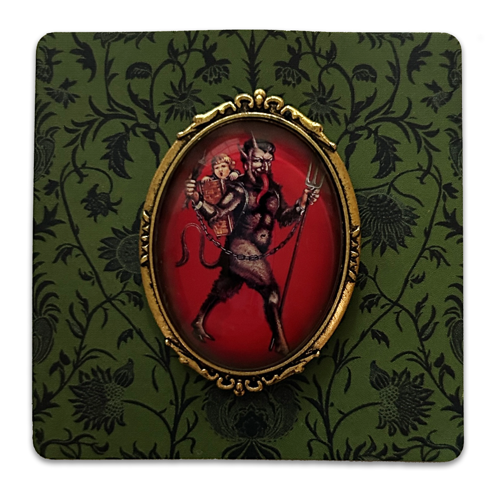 Vintage Cameo Style Krampus Brooch