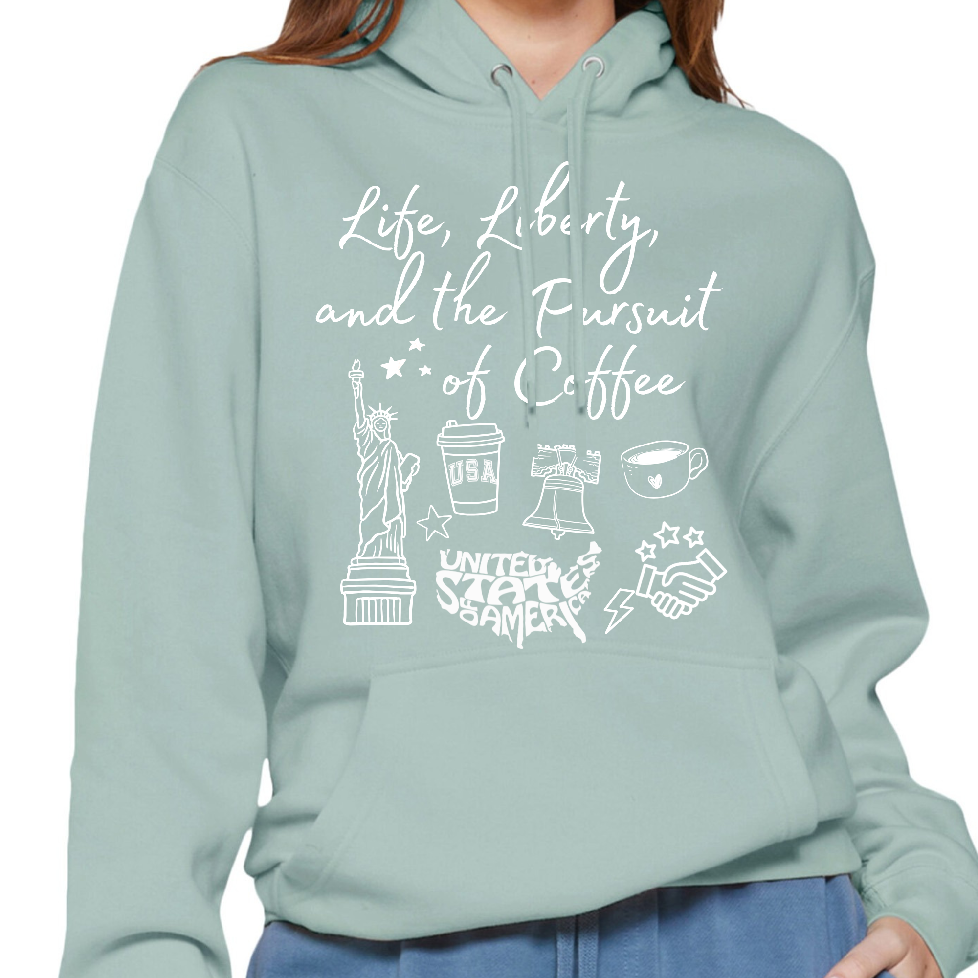 Life Liberty and the pursuit of Coffee | Hoodie - Crewneck | Teacher Shirt | Stylish Trendy Apparel