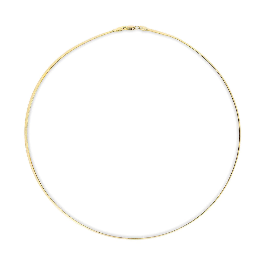 Style Loft Collection Unisex Solid 14K Gold 2.8mm Imperial Herringbone Chain Necklace