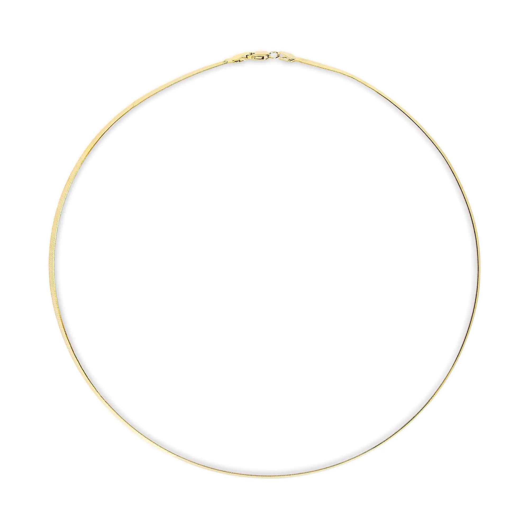 Style Loft Collection Unisex Solid 14K Gold 2.8mm Imperial Herringbone Chain Necklace