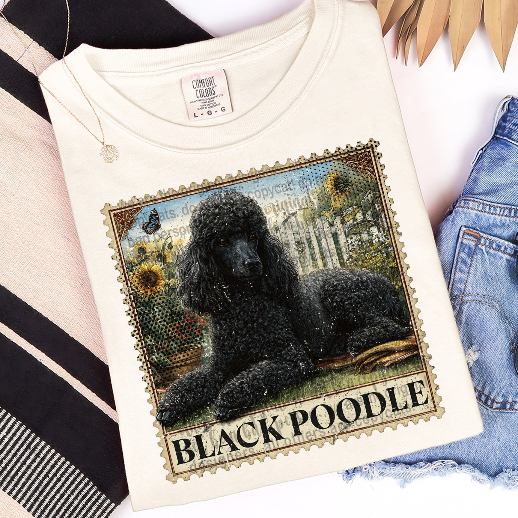BLACK POODLE GRAPHIC TEE