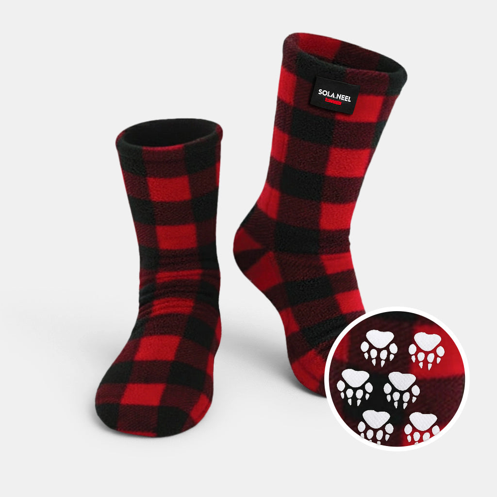 Kids&amp;#39; Nonskid Fleece Socks - Lumberjack