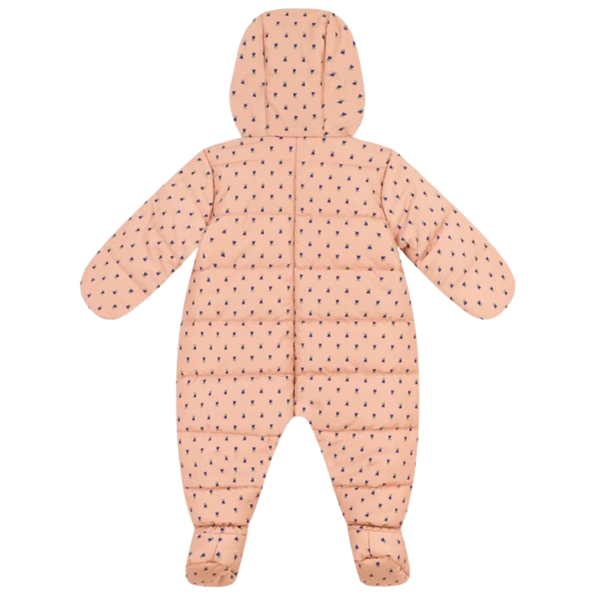 Cozy &amp; Durable: Petit Bateau Pink and Small Floral Buds Print Snowsuit