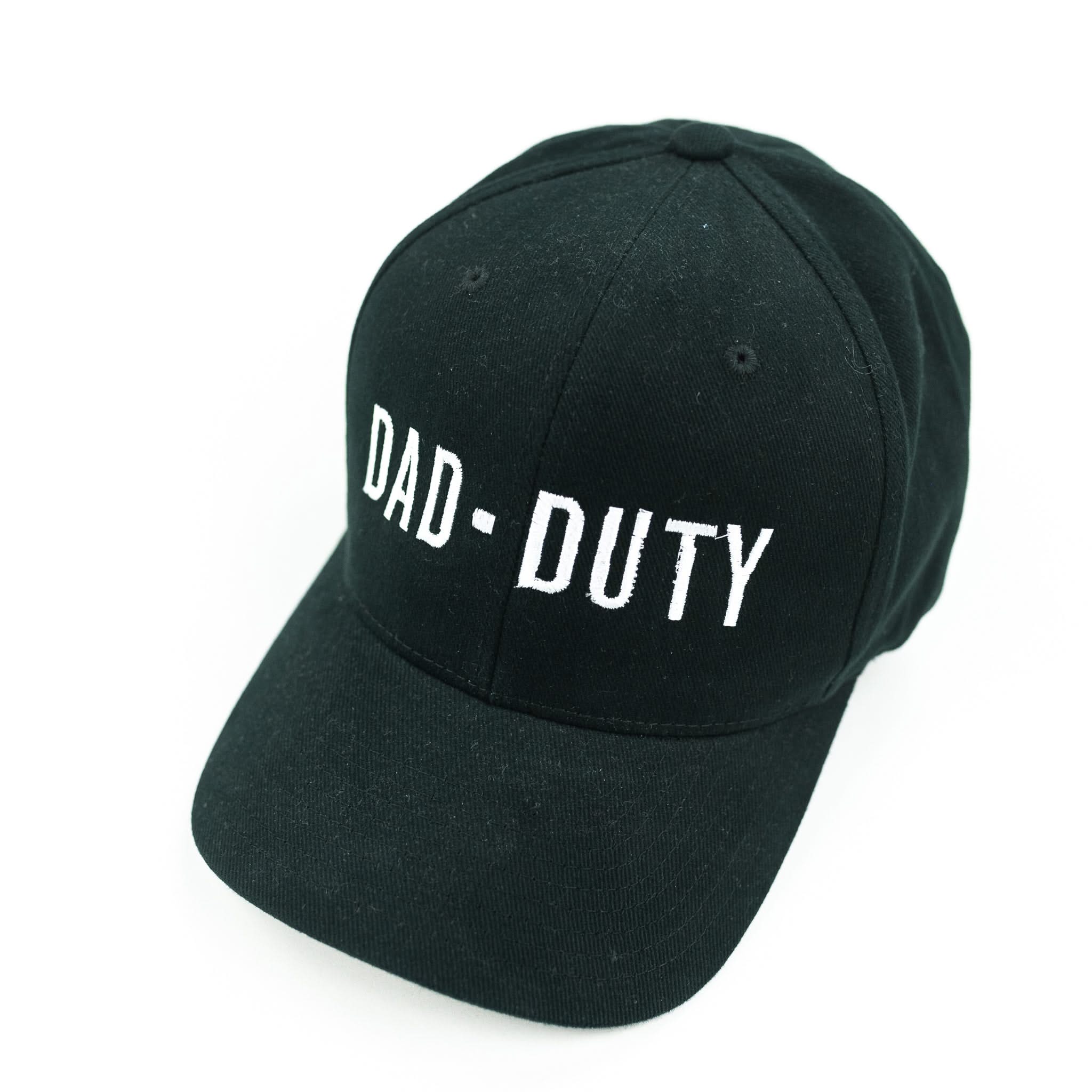 Dad-Duty - Comfy Fit - Black w/ White - Baseball Cap