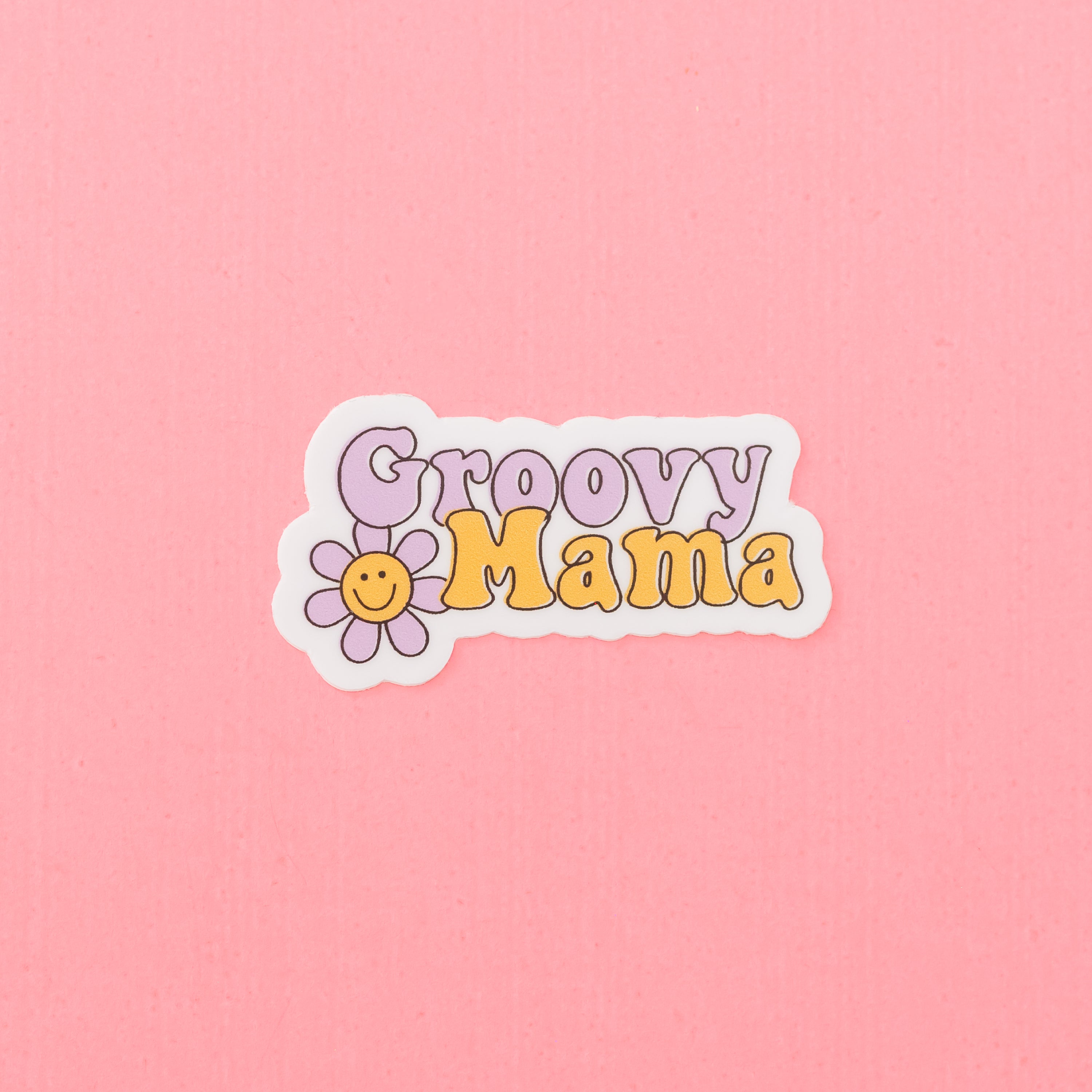 LMSS® STICKER - GROOVY MAMA (purple and yellow flowers)