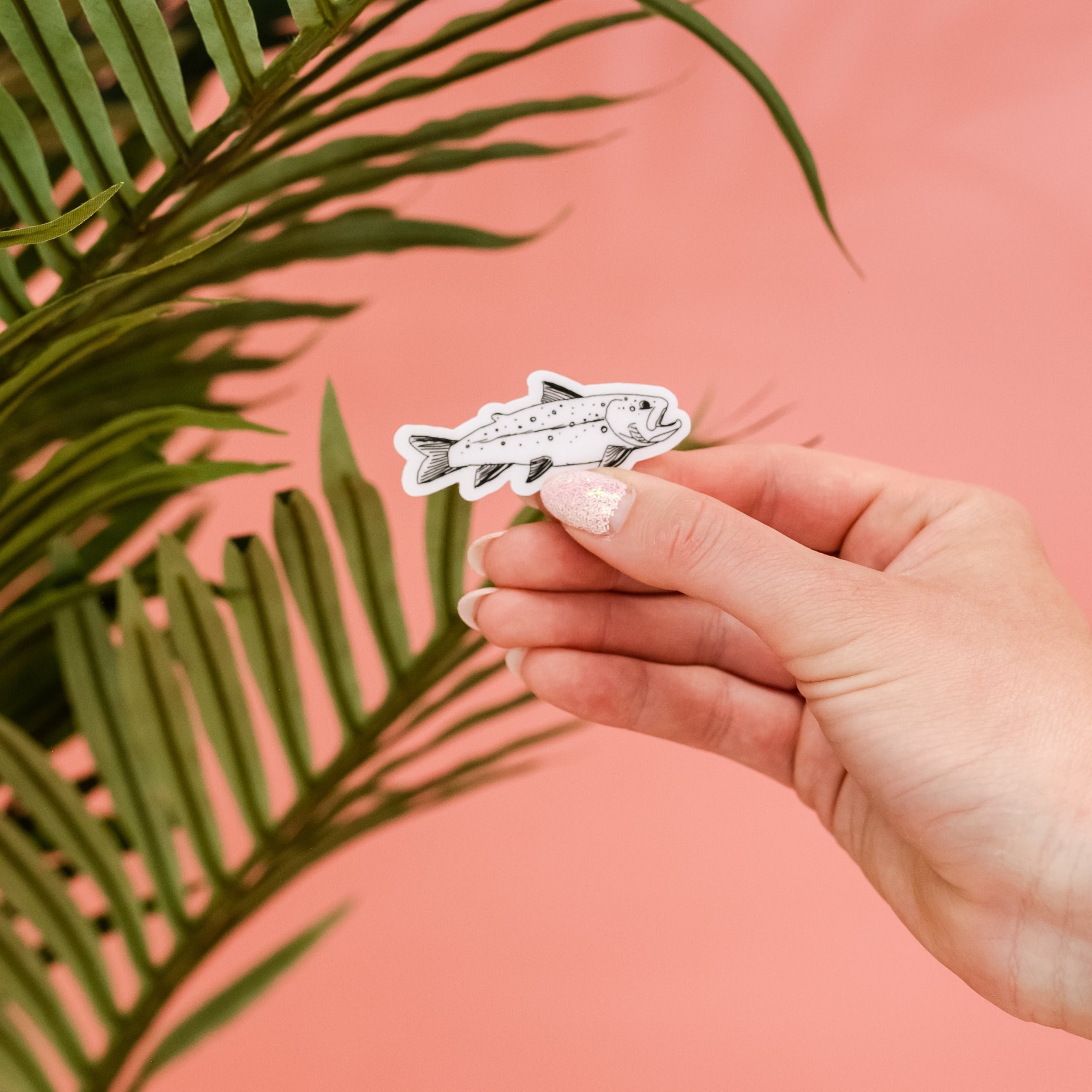 LMSS® STICKER - BROOK TROUT (PAX&amp;#39;S DRAWING) - CLEAR BACKGROUND