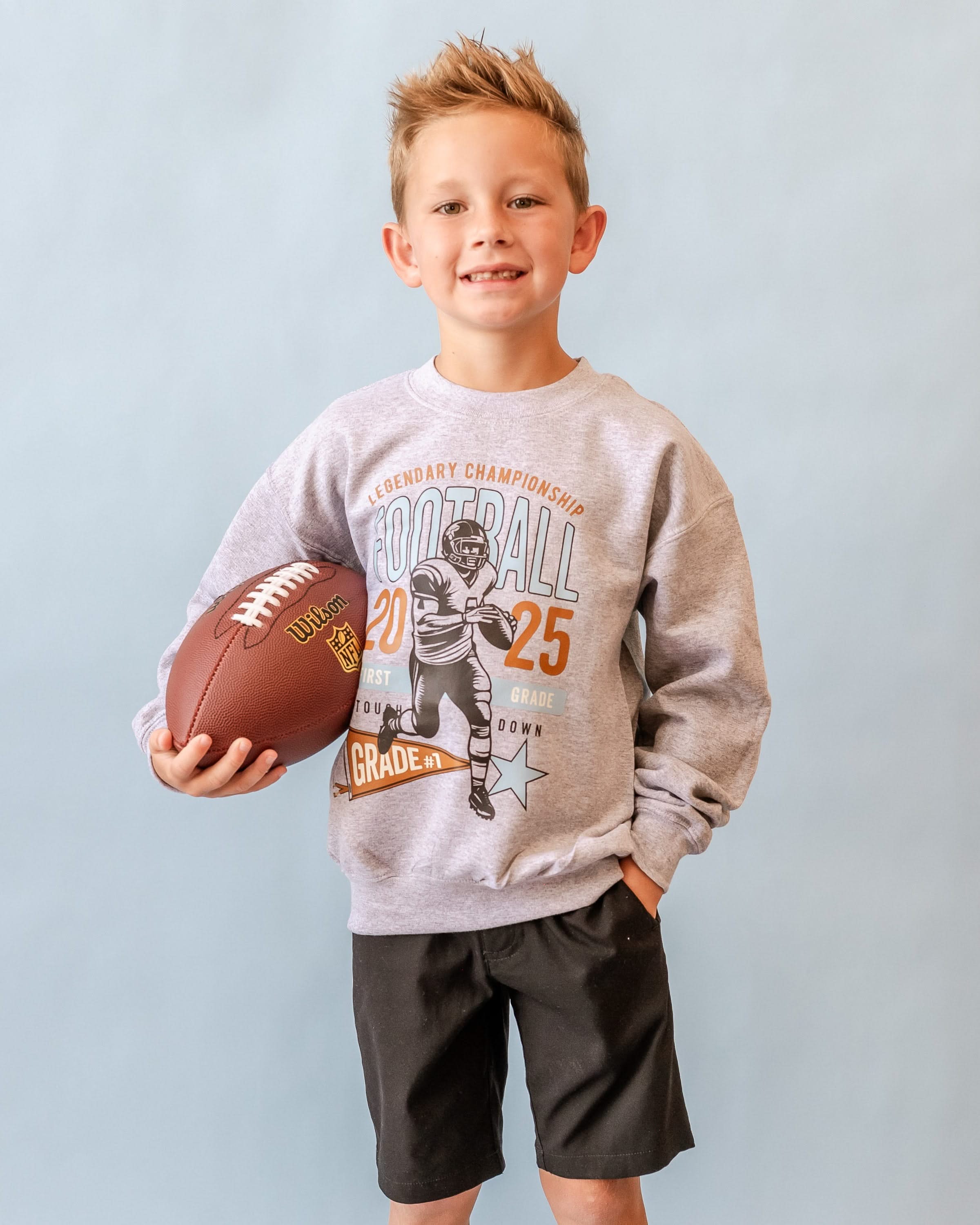 Legendary Football (Choose Your Grade) - Gray Child Sweater