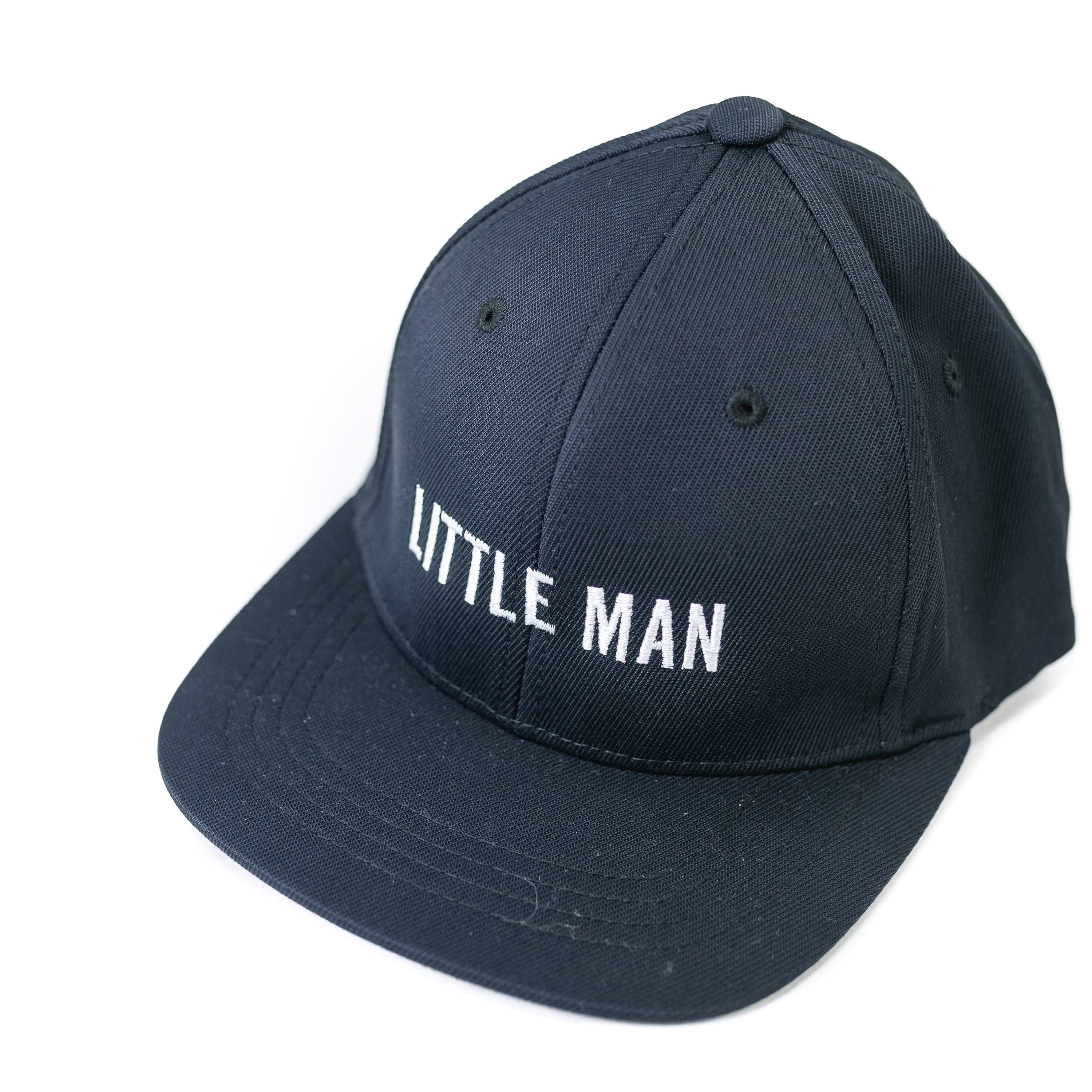 Little Man - Black w/ White - Child Flat Brim Hat