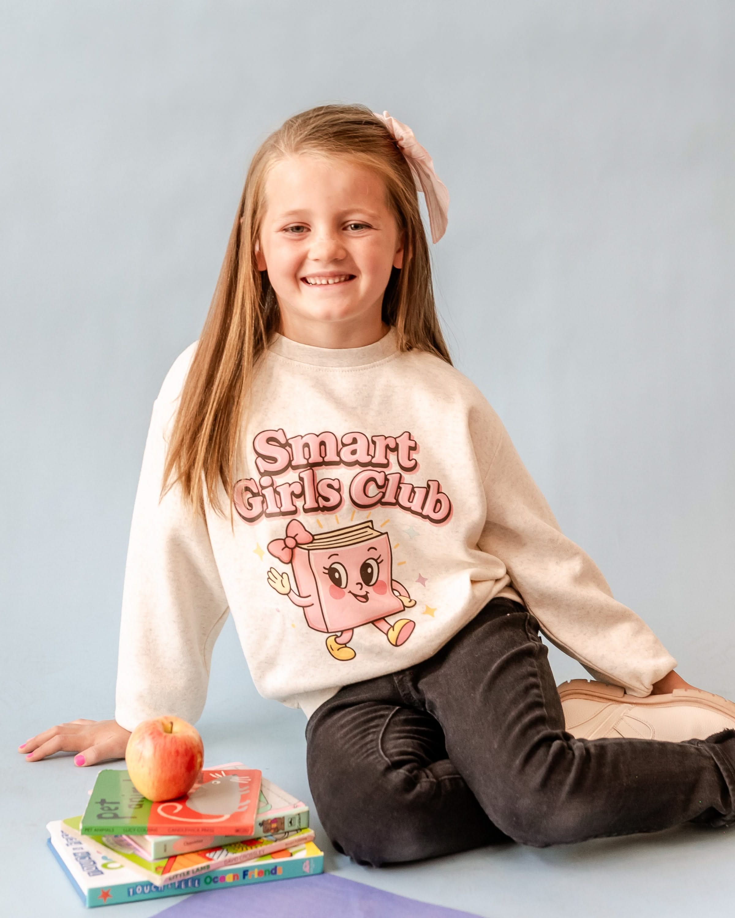 Smart Girls Club - Heathered Natural - Child Sweater