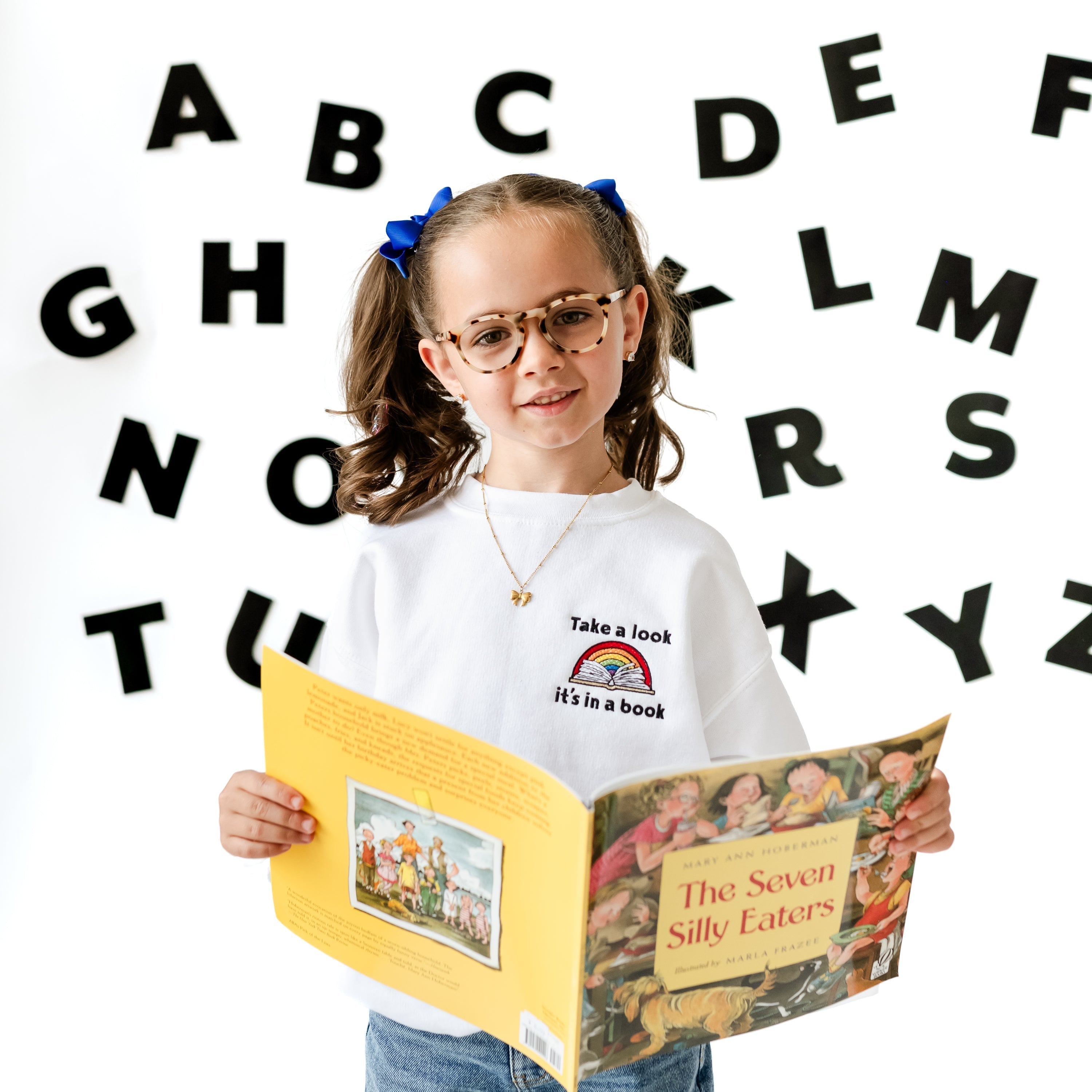 Embroidered Child Sweater - Take a Look, It&amp;#39;s In a Book - Reading Rainbow