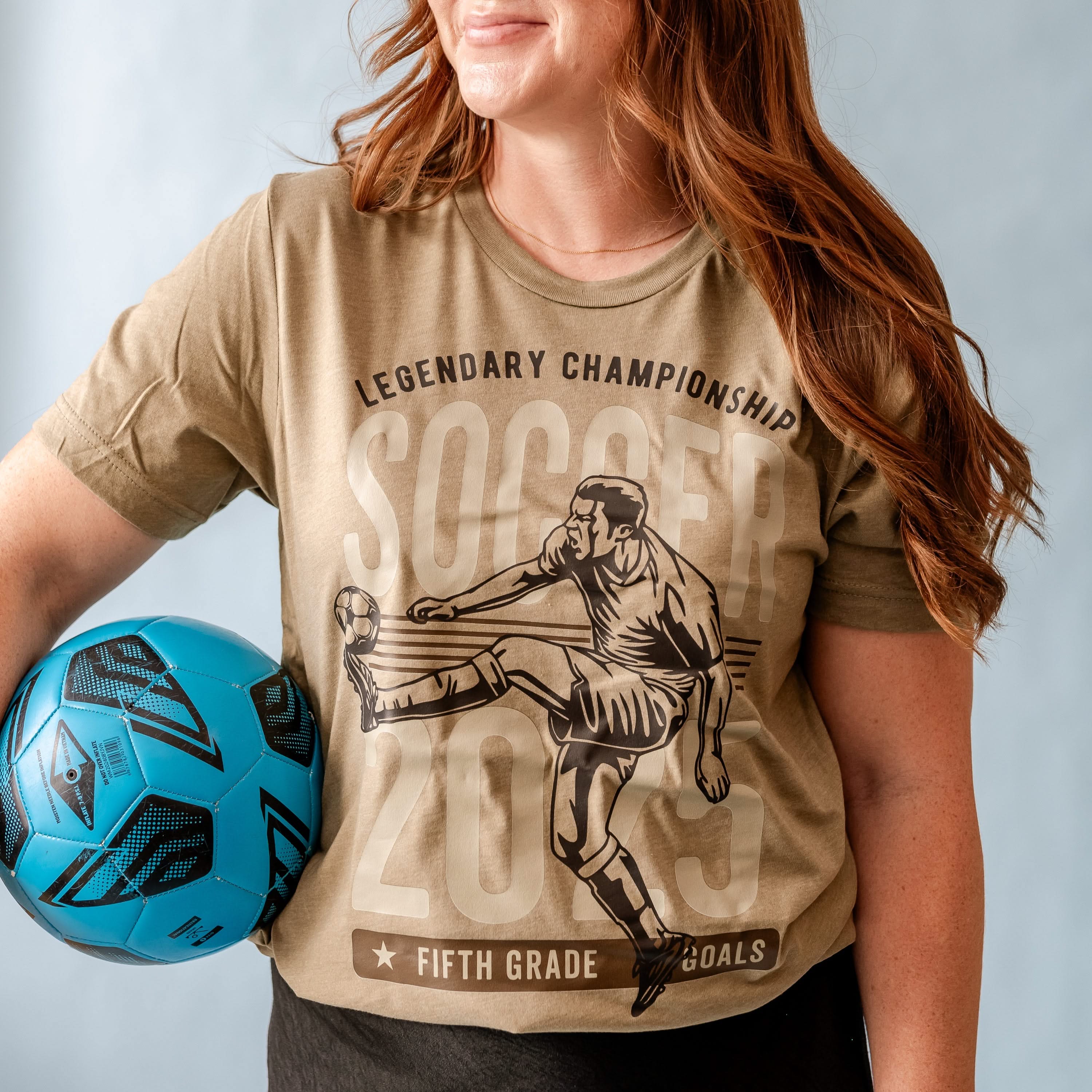 Legendary Soccer (Choose Your Grade) - Olive Crewneck Unisex Tee