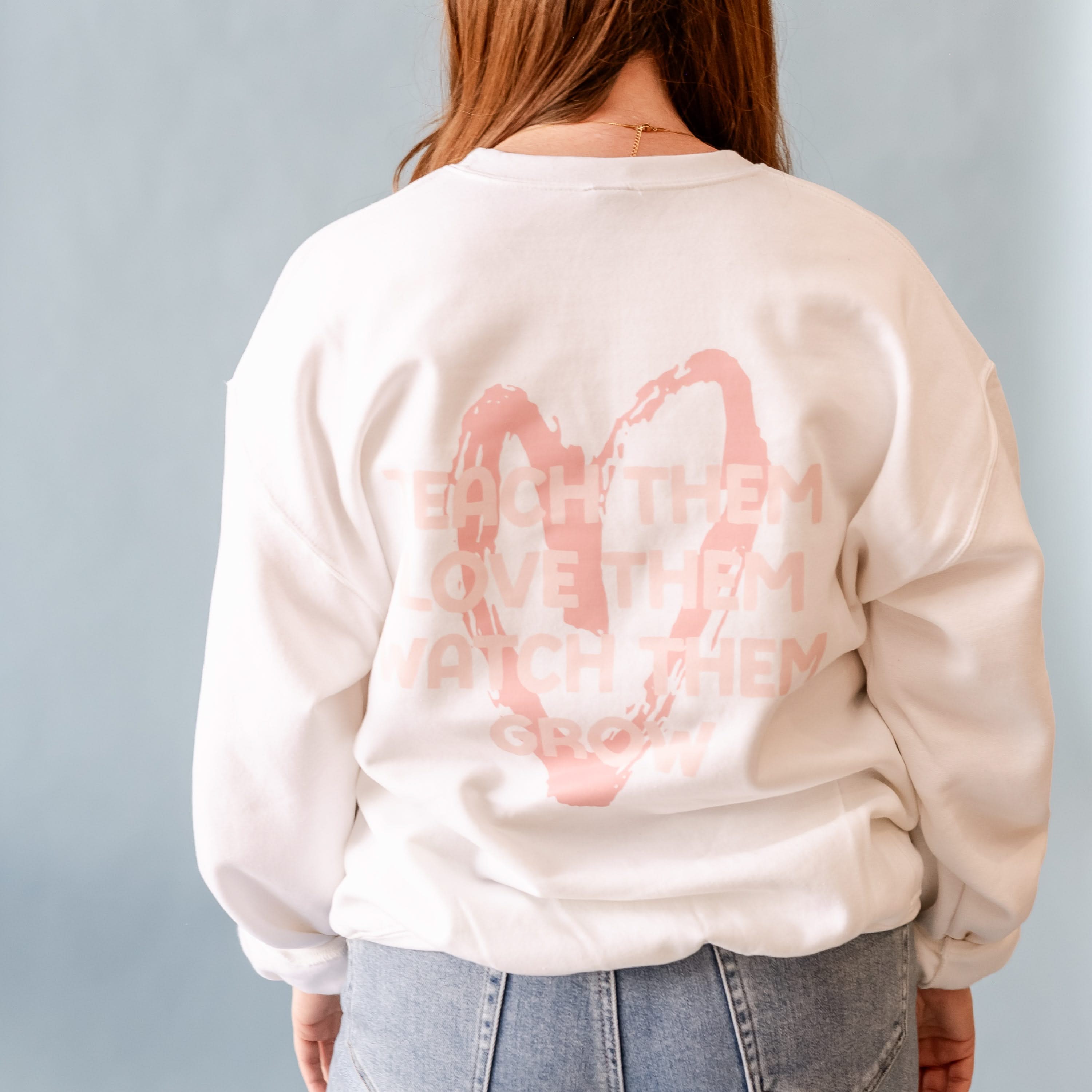 Big Heart - Teach Them Love Them Watch Them Grow (pf&amp;amp;b) - White BASIC Fleece