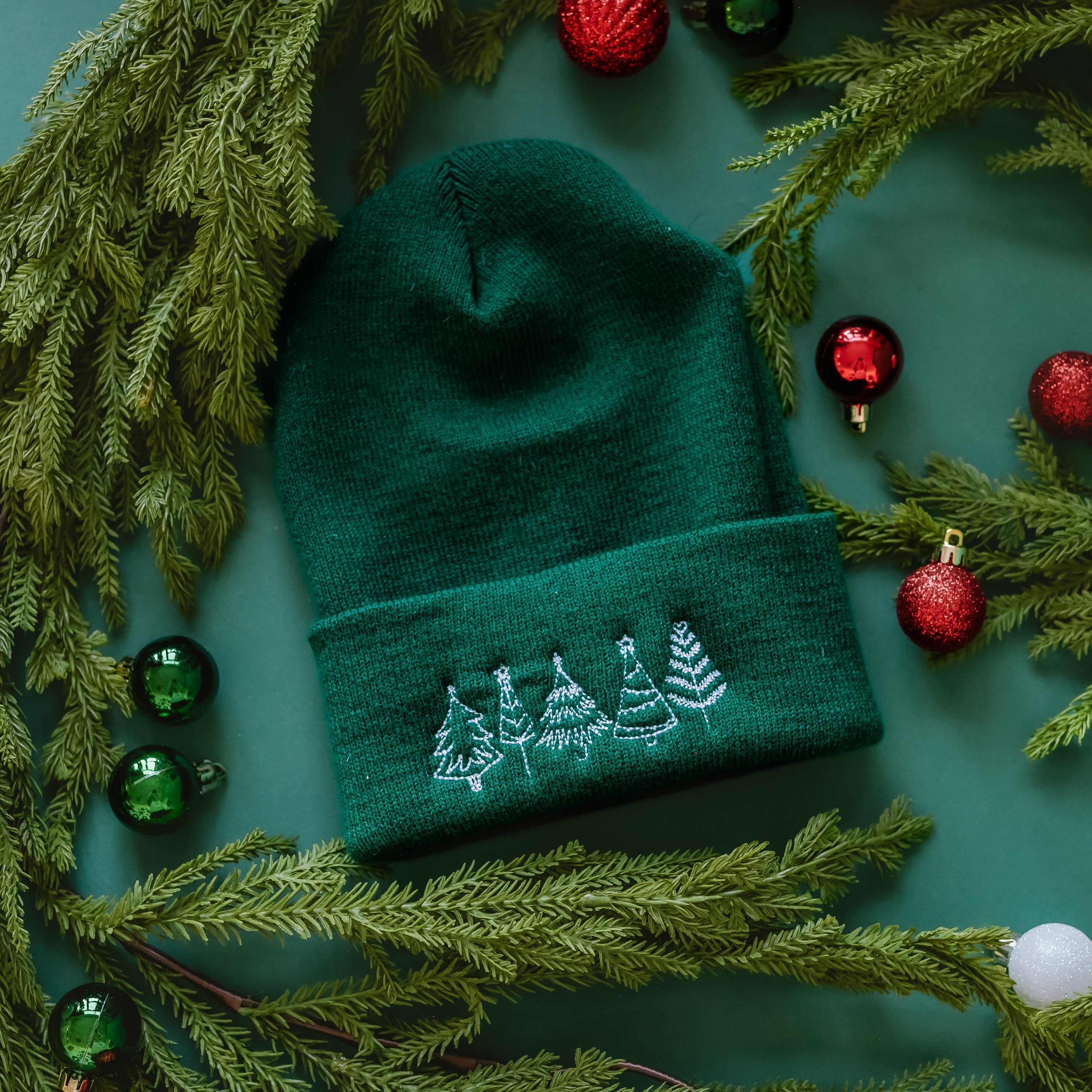 Outline Christmas Trees - Child Beanie