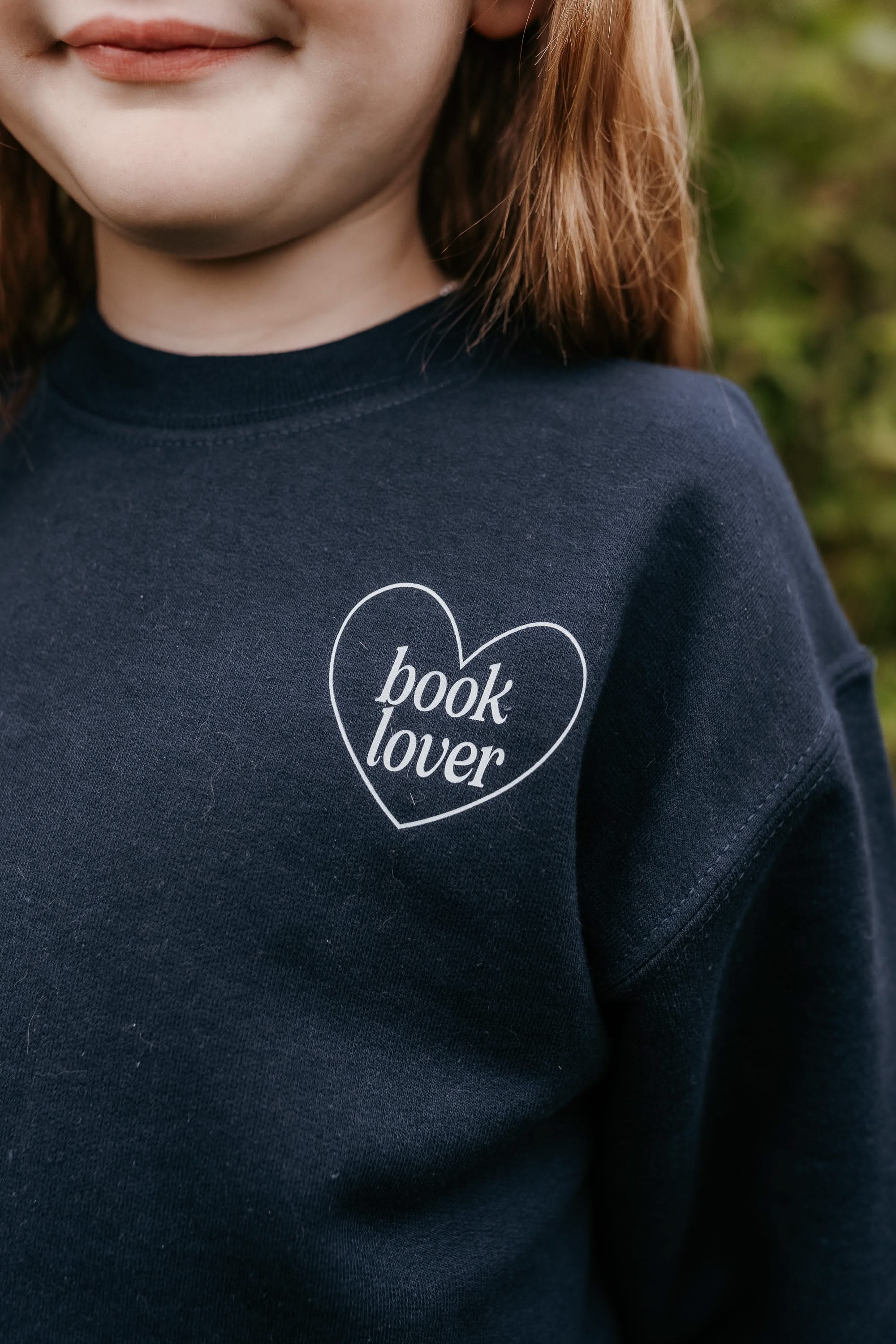 Book Lover. What Are You Reading? - Navy w/ Light Blue - Child Sweater