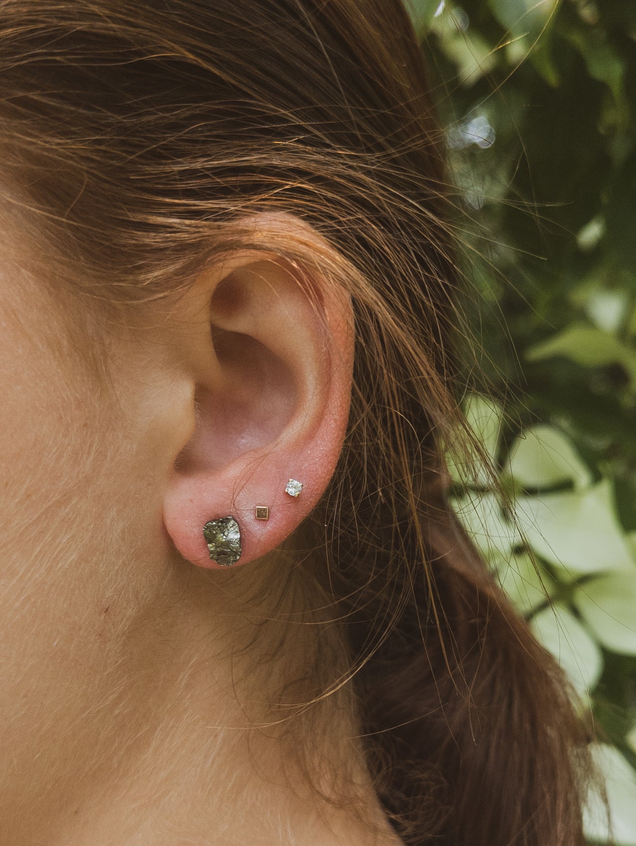 Rough Pyrite Stud Earrings