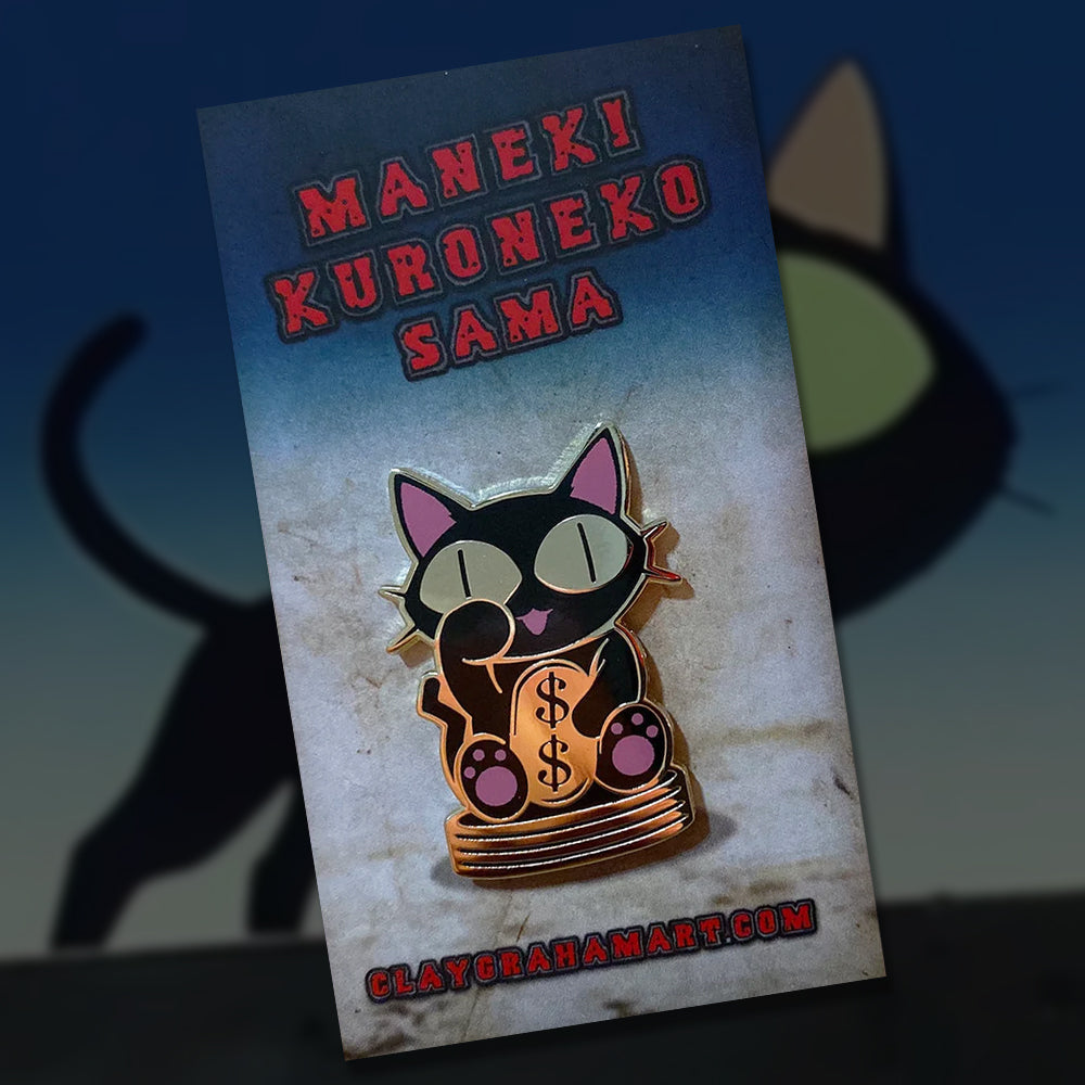 Maneki Kuroneko-Sama 1.5&amp;quot; hard enamel pin