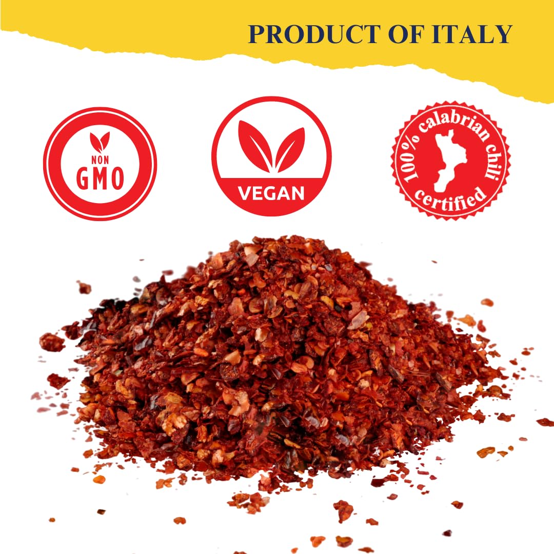 L&#39;Oro Del Sud, Dry Calabrian Chili Red Pepper Flakes, 2.2 lb (1 kg)