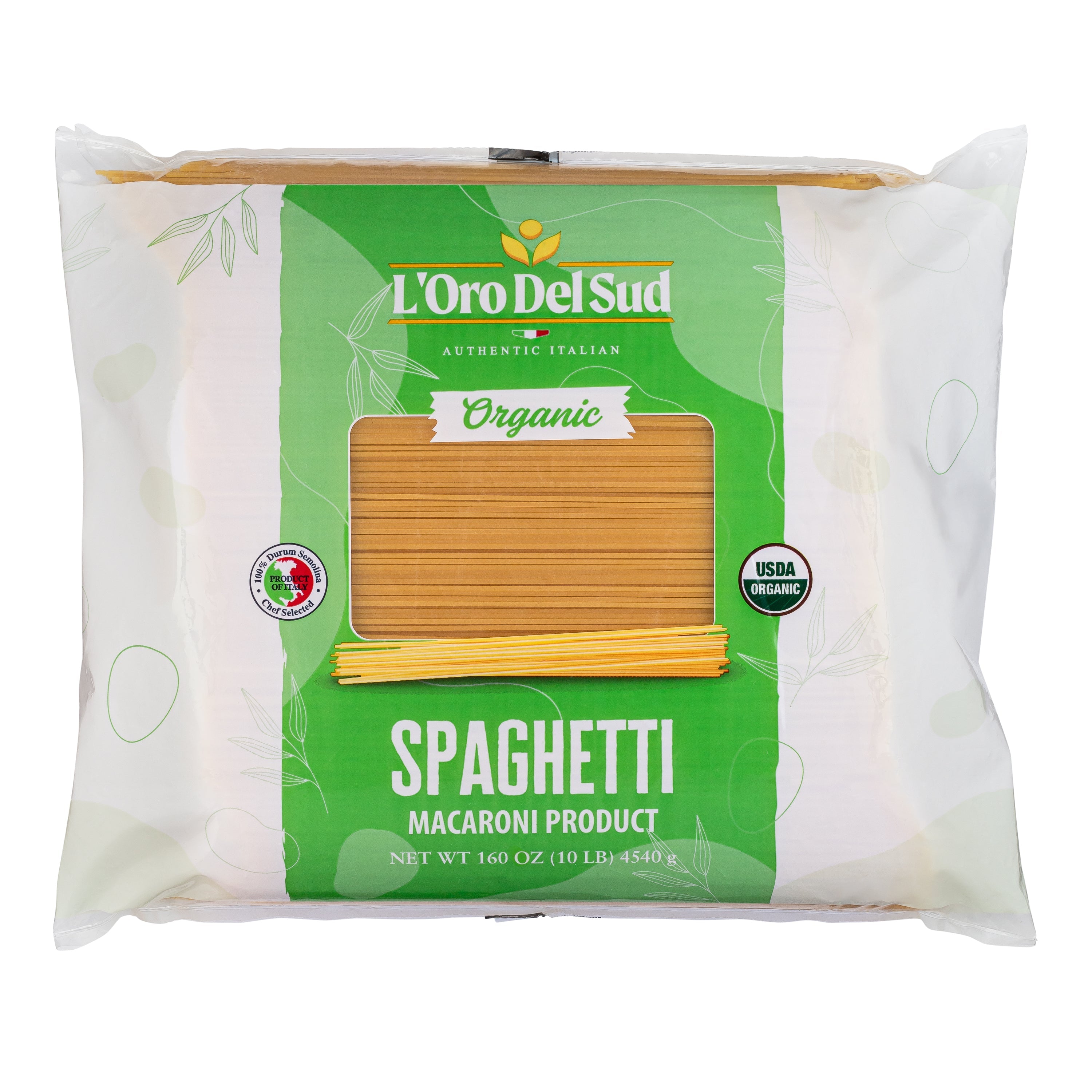 L&amp;#39;Oro Del Sud, Organic Spaghetti Pasta  2 Pack x 10 lb