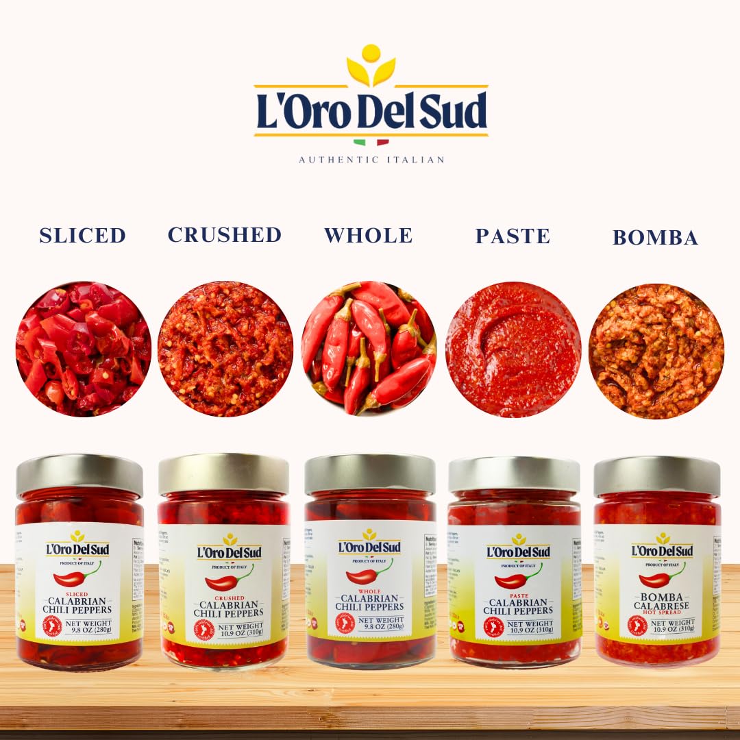 L&#39;Oro Del Sud, Crushed Calabrian Chili Peppers, 10.9 oz (309 g)